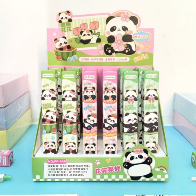 School Supplies - 24pcs/lot Kawaii Panda Press Gel Pen