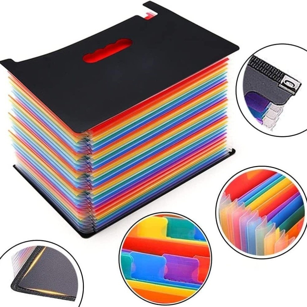 Expandable Accordion File Folder 13 Pockets - Portable 13/25 Pockets Expanding File Box