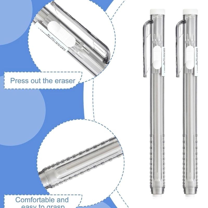 12 Pcs Retractable Mechanical  - Retractable Eraser Pen Click ulasan dan harga