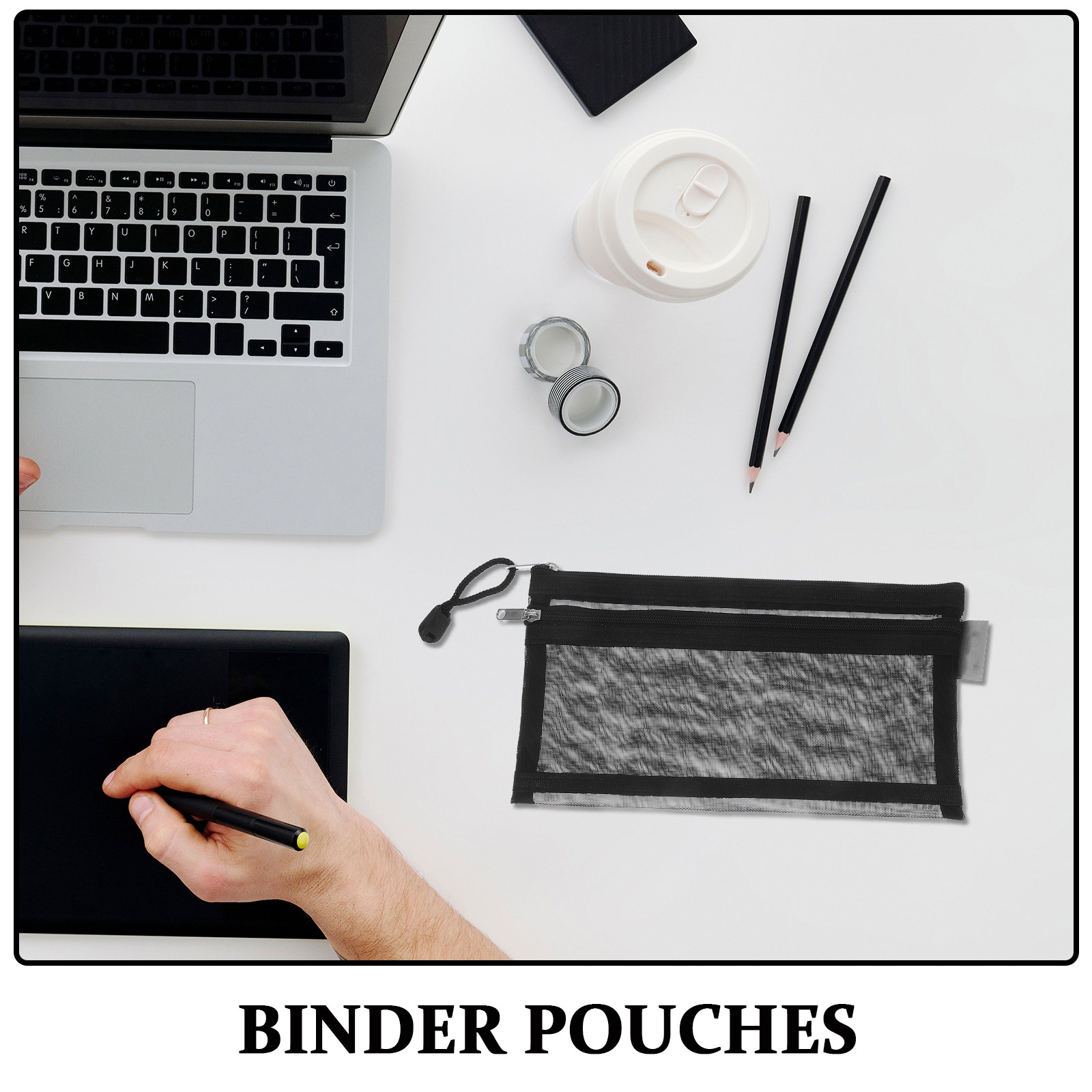 6Pcs Clear Double Layer Nylon  - Clear Mesh Pencil Pouch For Exam ulasan dan harga