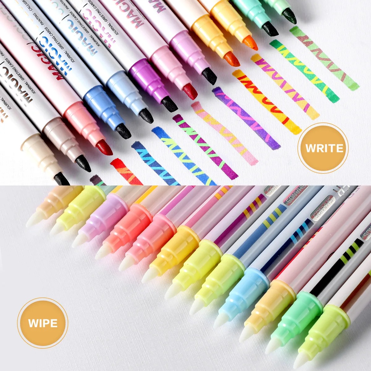 12pcs Double-ended Magic Color - Pastel Highlighter Set Double Ended ulasan dan harga