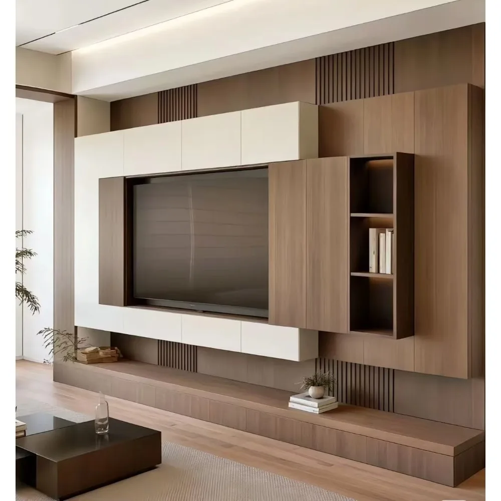 Modern Custom Wooden Low TV Ca - Office Furniture ulasan dan harga
