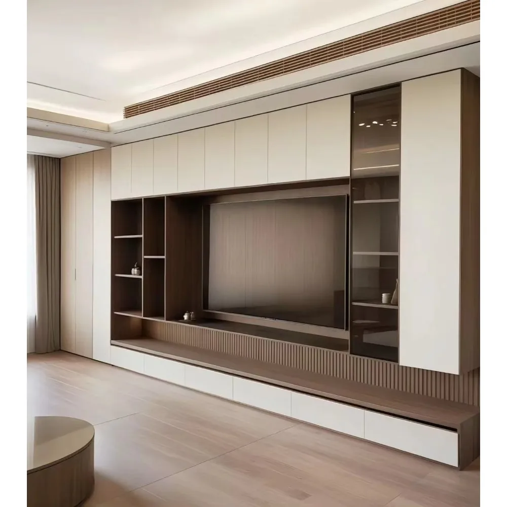 Modern Custom Wooden Low TV Ca - Office Furniture ulasan dan harga