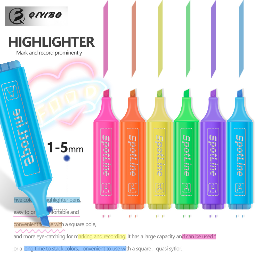 4/6 Pcs/set Pastel Flat Single - Pastel Highlighter Set Double Ended ulasan dan harga