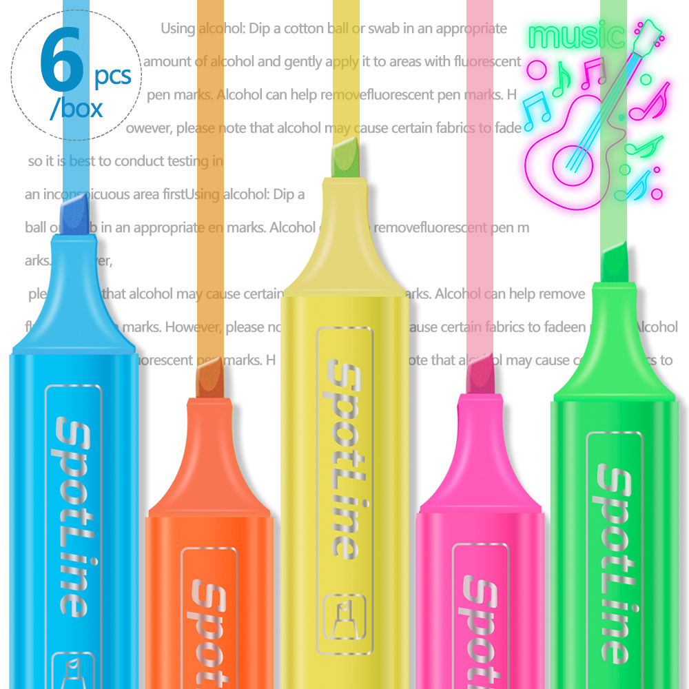 4/6 Pcs/set Pastel Flat Single - Pastel Highlighter Set Double Ended ulasan dan harga