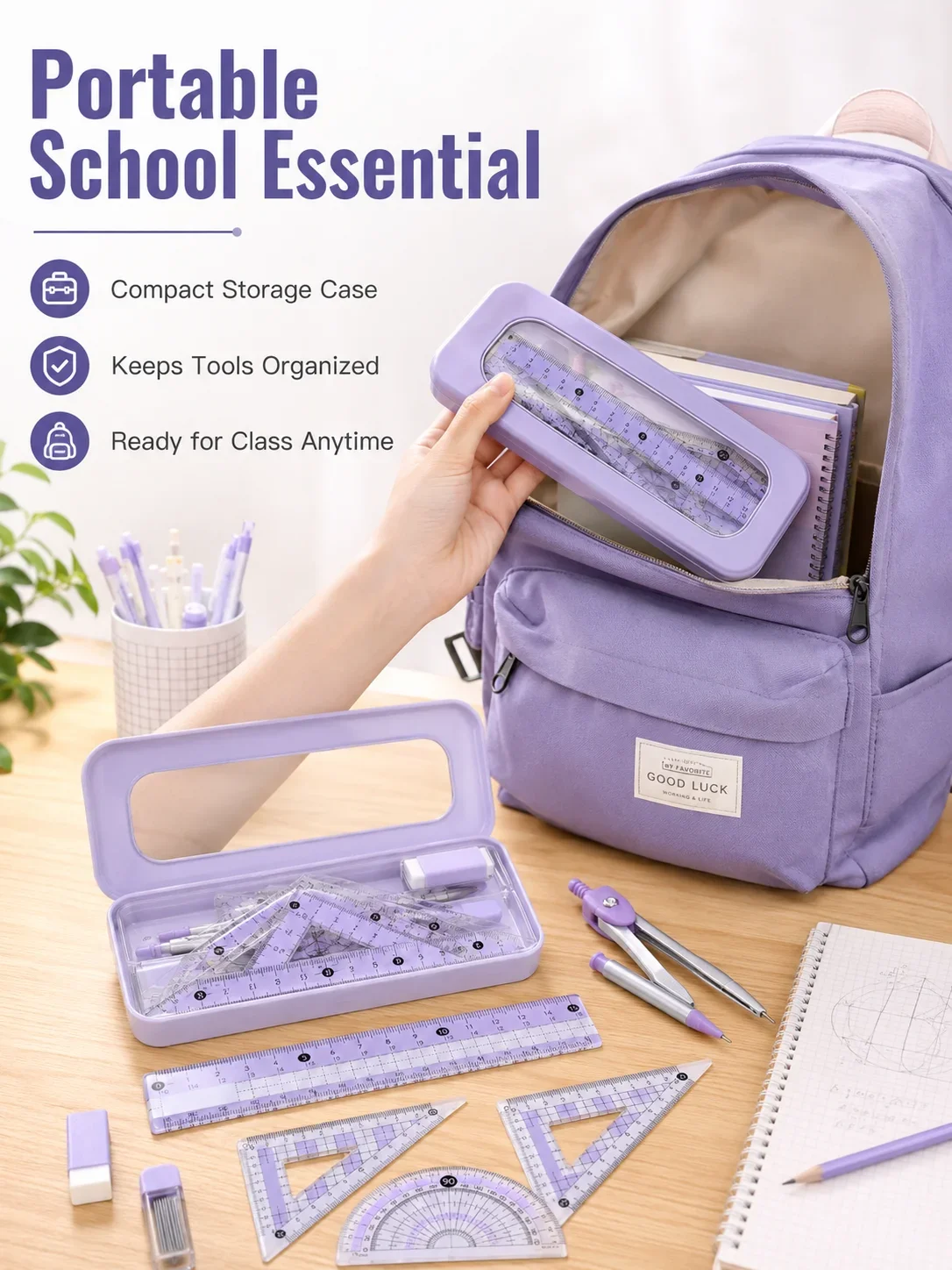 8-Piece Math Geometry Set for  - Math Geometry Set With Compass ulasan dan harga