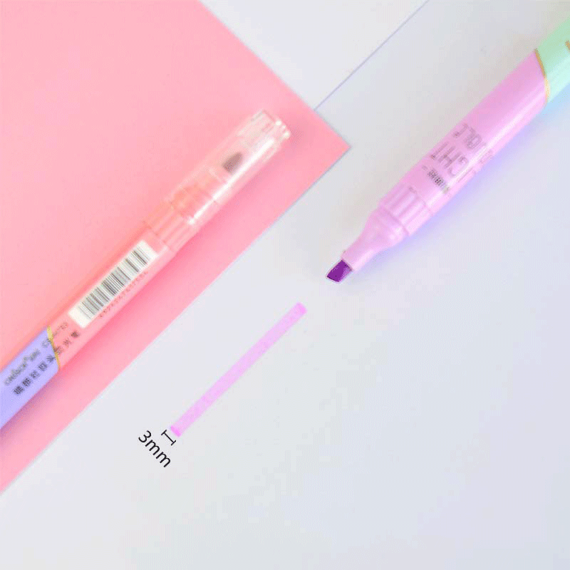 6 PCS Double Tip Highlighter P - Pastel Highlighter Set Double Ended ulasan dan harga