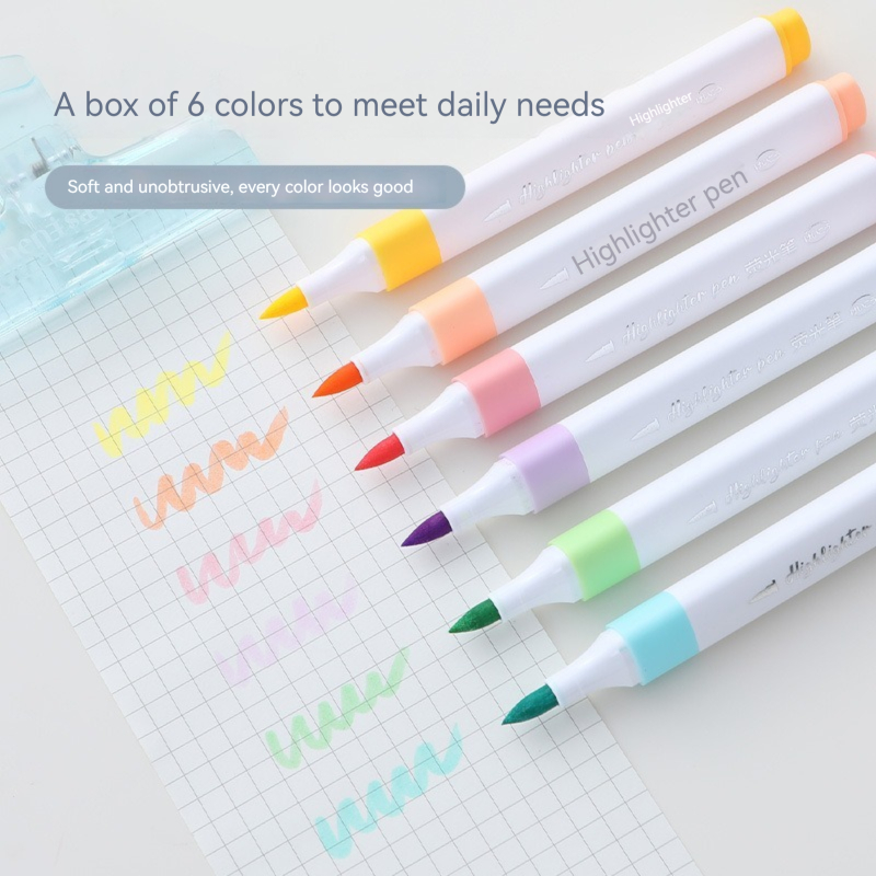 6 Colors Pastel Color Highligh - Pastel Highlighter Set Double Ended ulasan dan harga