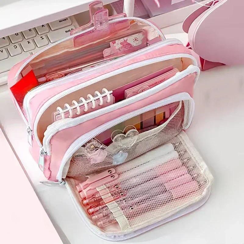 Portable Large Capacity Aesthe - Aesthetic Large Pencil Case Pouch ulasan dan harga