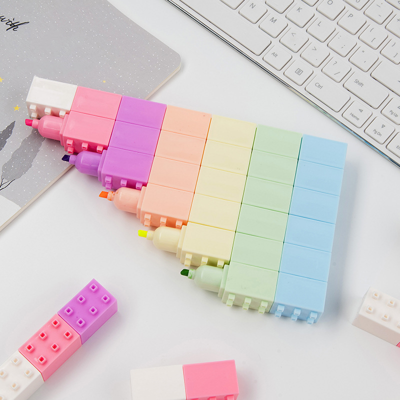 6pcs Pastel Color Body Buildin - Pastel Highlighter Set Double Ended ulasan dan harga