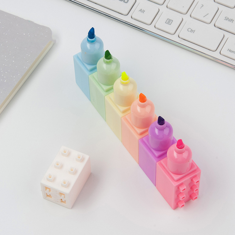 6pcs Pastel Color Body Buildin - Pastel Highlighter Set Double Ended ulasan dan harga