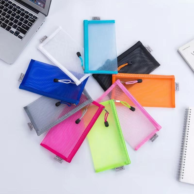 NEW Durable Zipper Mesh Pencil - Clear Mesh Pencil Pouch For Exam ulasan dan harga