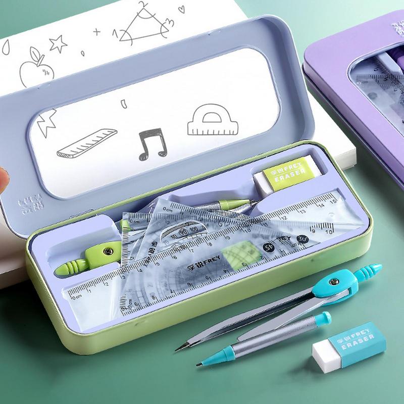 Protractor And Compass Set Mat - Math Geometry Set With Compass ulasan dan harga