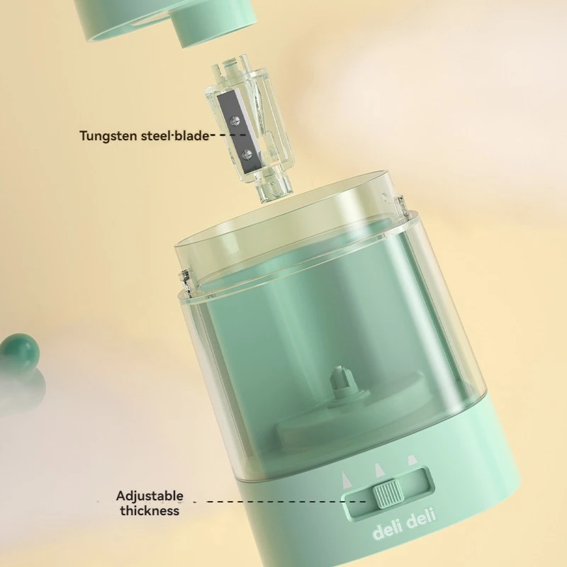 Deli VA3 Green USB battery dua - Electric Pencil Sharpener Usb ulasan dan harga