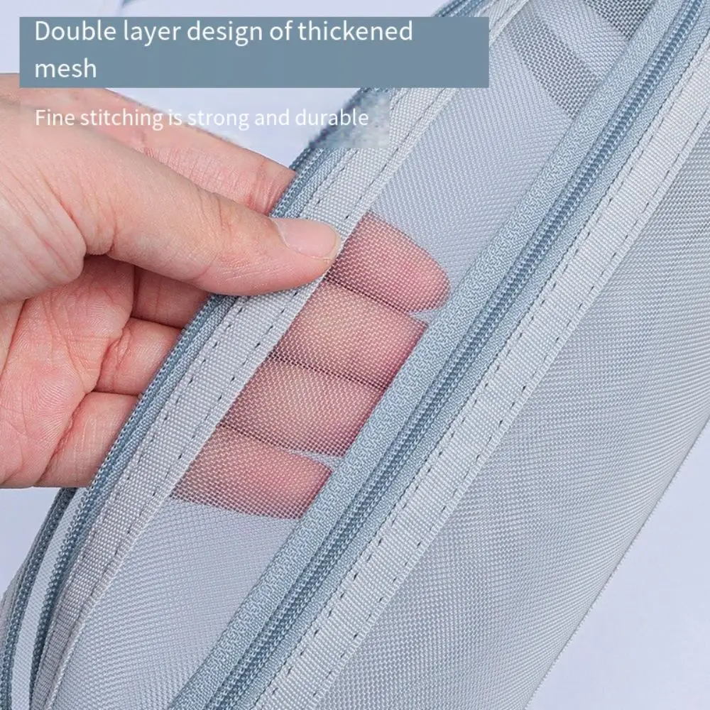 Large Capacity Double-Layer Me - Clear Mesh Pencil Pouch For Exam ulasan dan harga