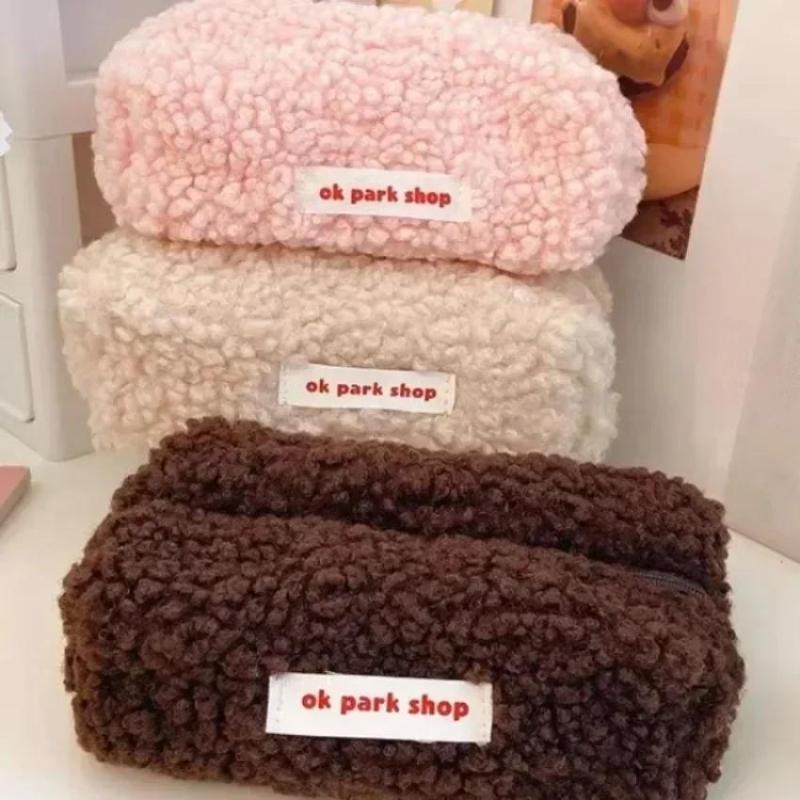 Lamb Plush Storage Bag Simple  - Aesthetic Large Pencil Case Pouch ulasan dan harga