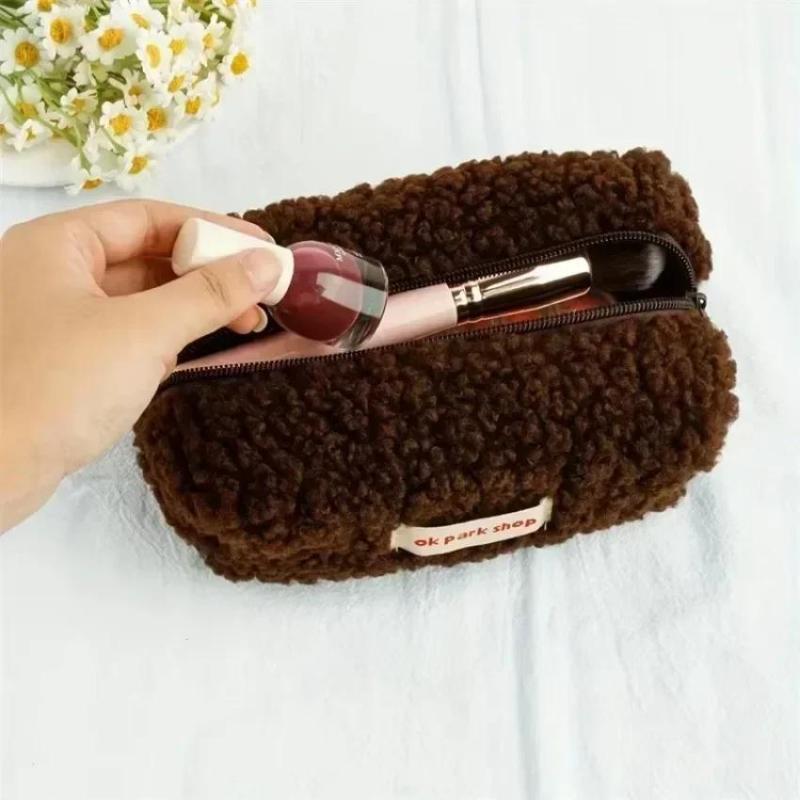 Lamb Plush Storage Bag Simple  - Aesthetic Large Pencil Case Pouch ulasan dan harga