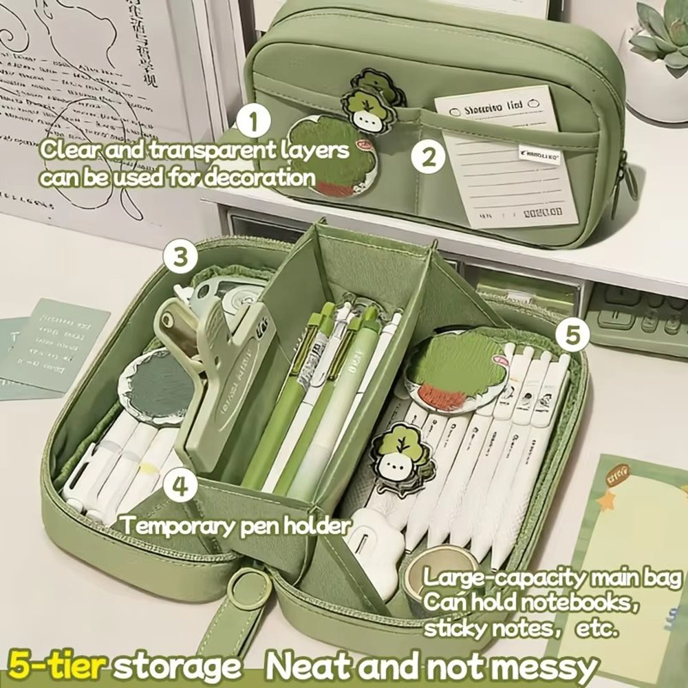 Ins Large Capacity Volcano Pen - Aesthetic Large Pencil Case Pouch ulasan dan harga
