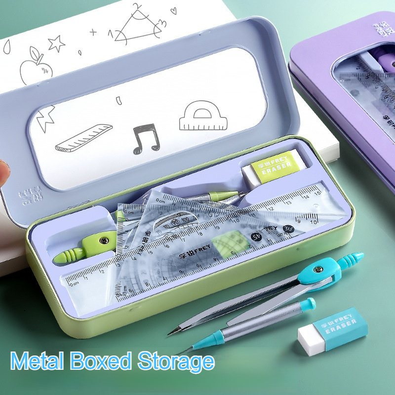 7 Pcs Mathematical Rulers Set  - Math Geometry Set With Compass ulasan dan harga