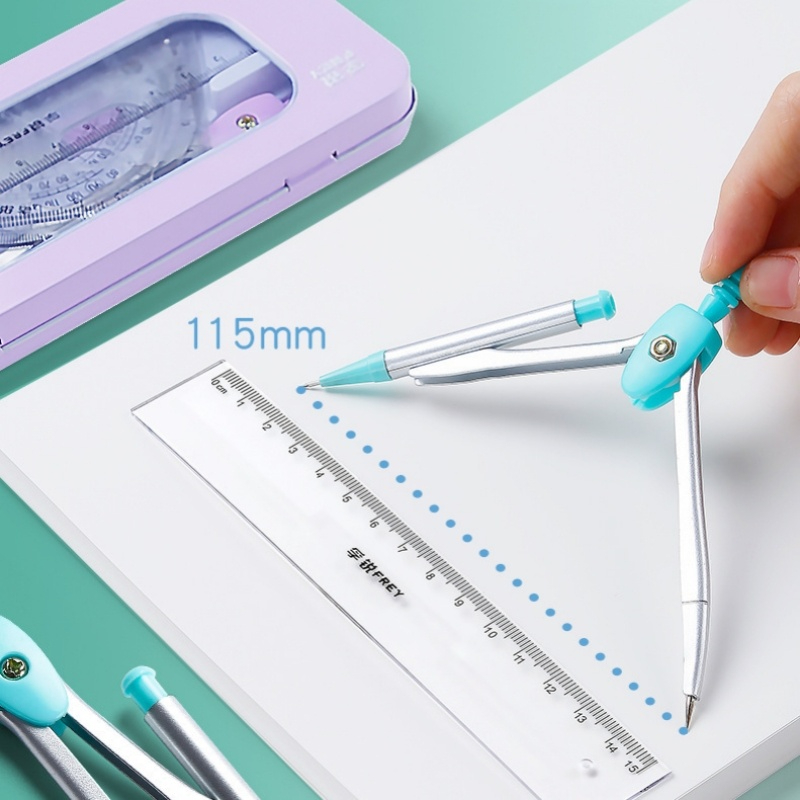 7 Pcs Mathematical Rulers Set  - Math Geometry Set With Compass ulasan dan harga