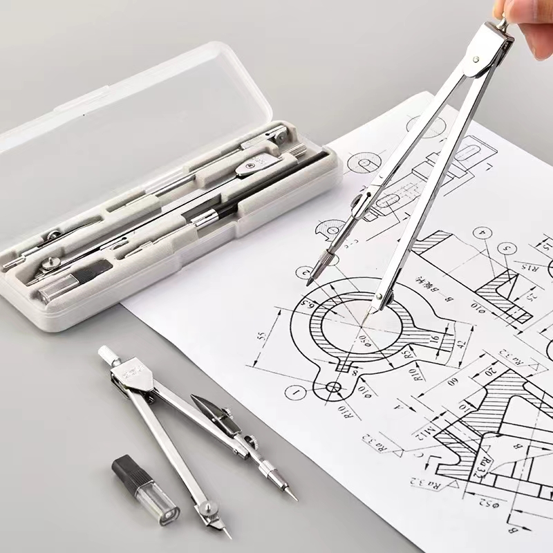 Stainless Steel Drafting Set D - Math Geometry Set With Compass ulasan dan harga