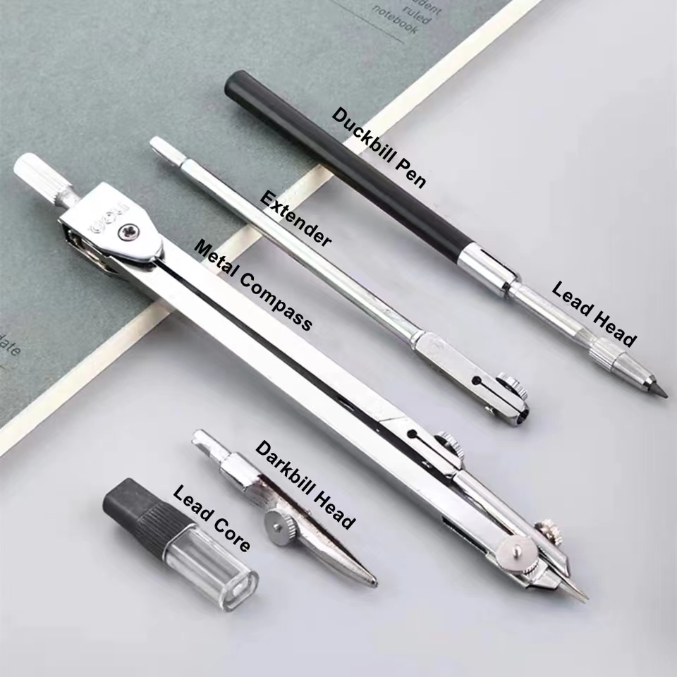 Stainless Steel Drafting Set D - Math Geometry Set With Compass ulasan dan harga
