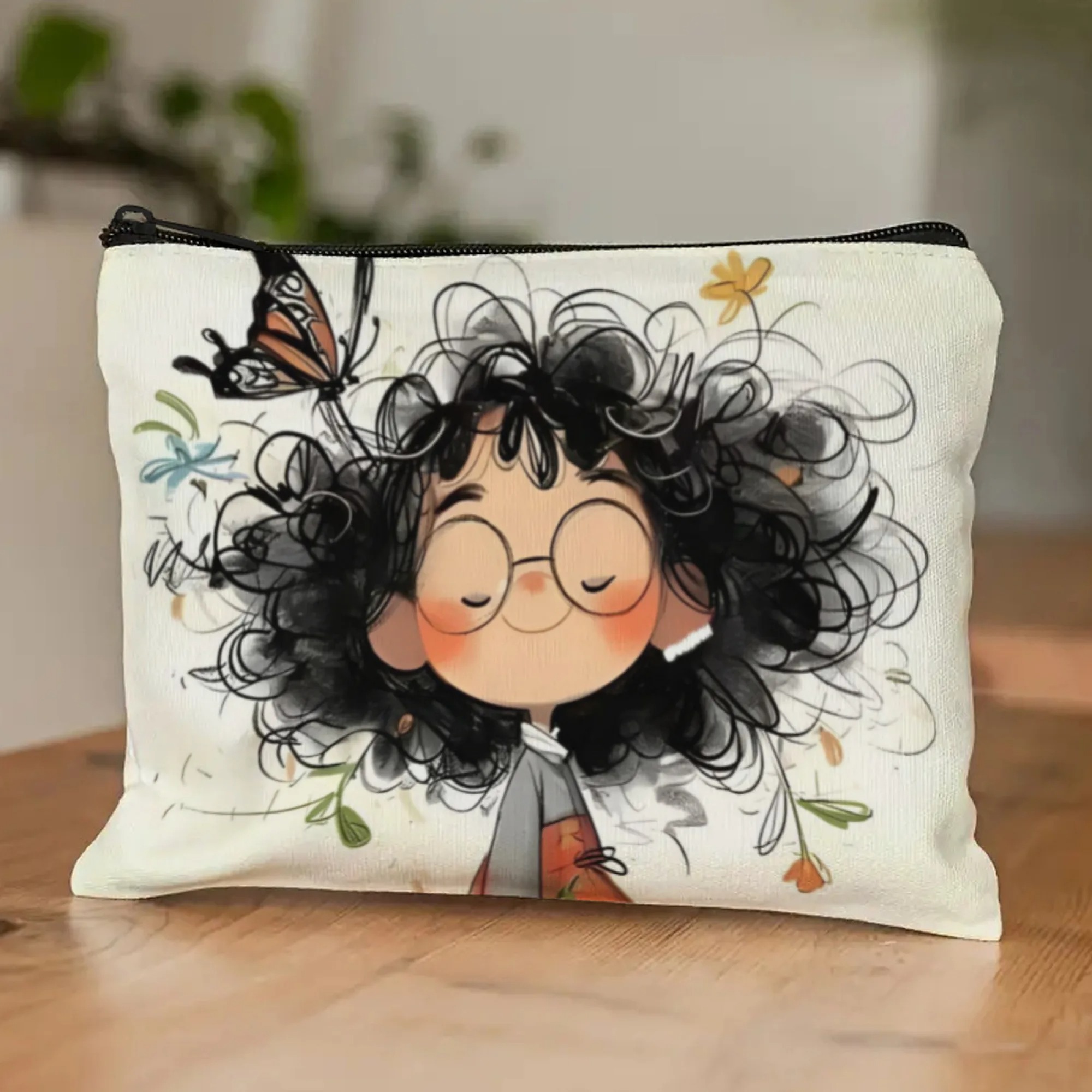 Cartoon Girl Makeup Bag Zipper - Stationery ulasan dan harga