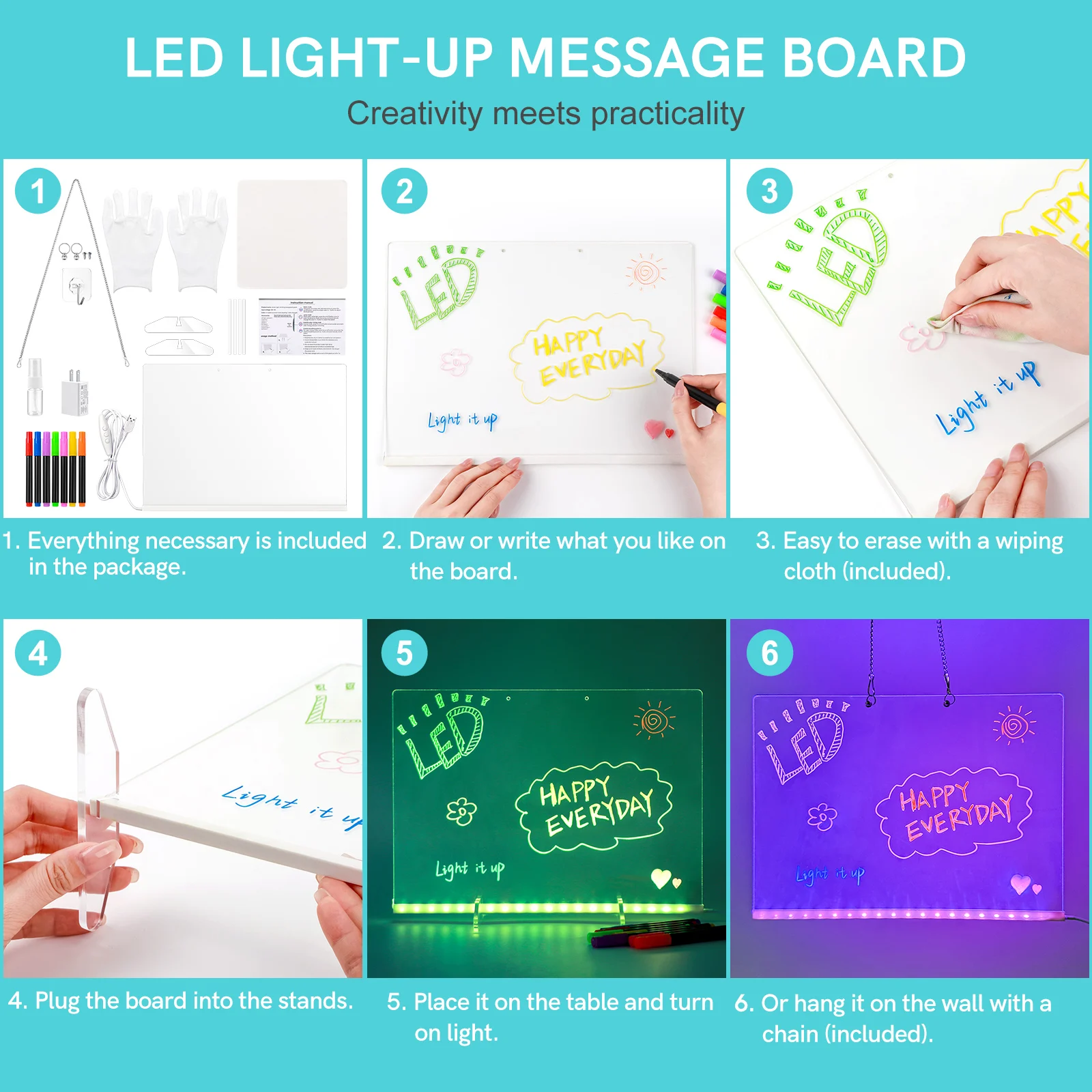2 in 1 LED Writing Drawing Mes - Writing Tools ulasan dan harga