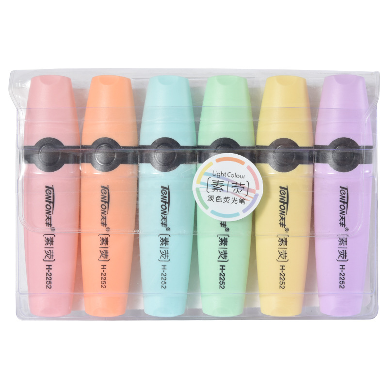 6 Pcs/set Highlighter Pastel C - Pastel Highlighter Set Double Ended ulasan dan harga
