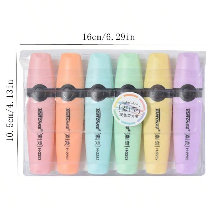 6 Pcs/set Highlighter Pastel C - Pastel Highlighter Set Double Ended ulasan dan harga