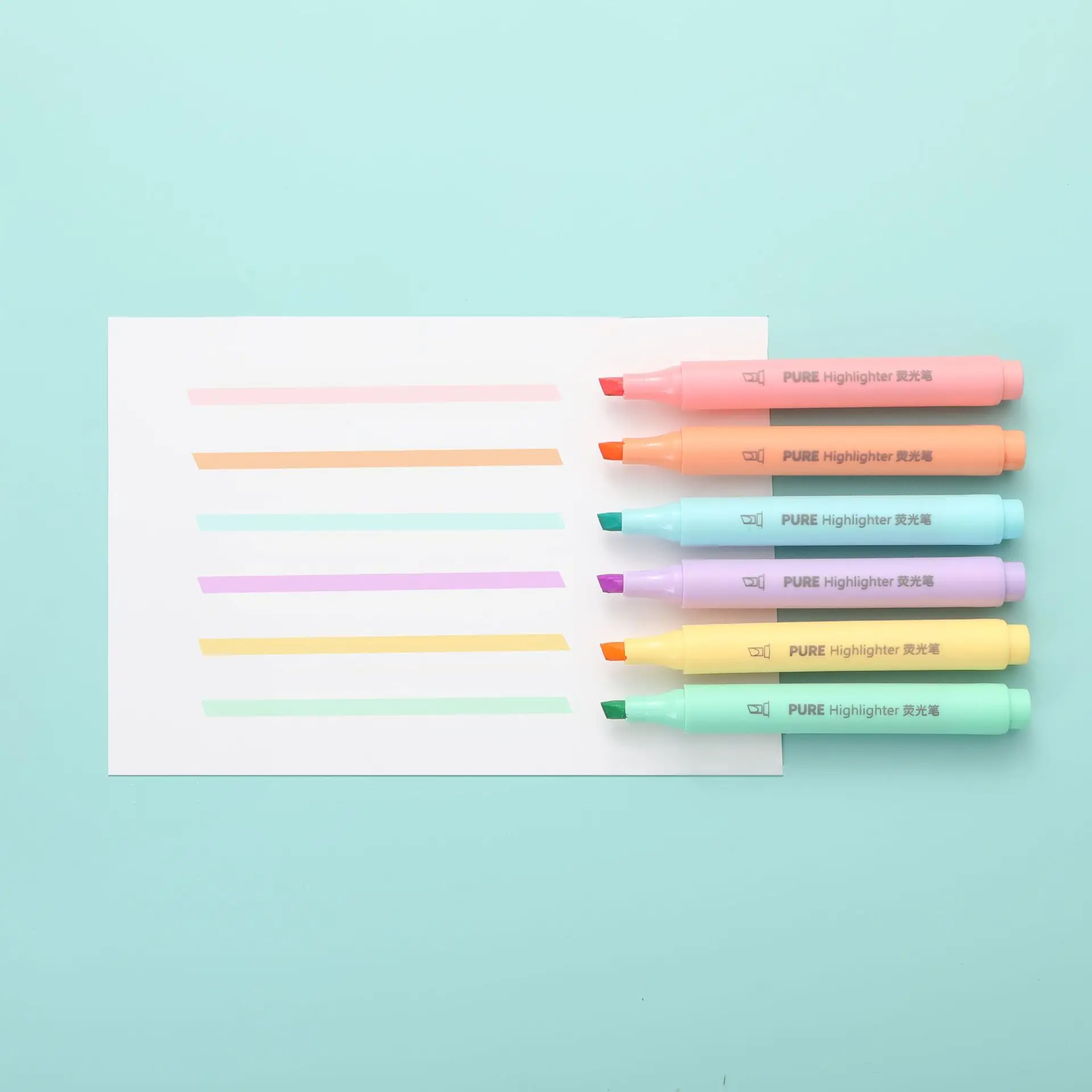 6Pcs/set Pastel Color Macaron  - Pastel Highlighter Set Double Ended ulasan dan harga