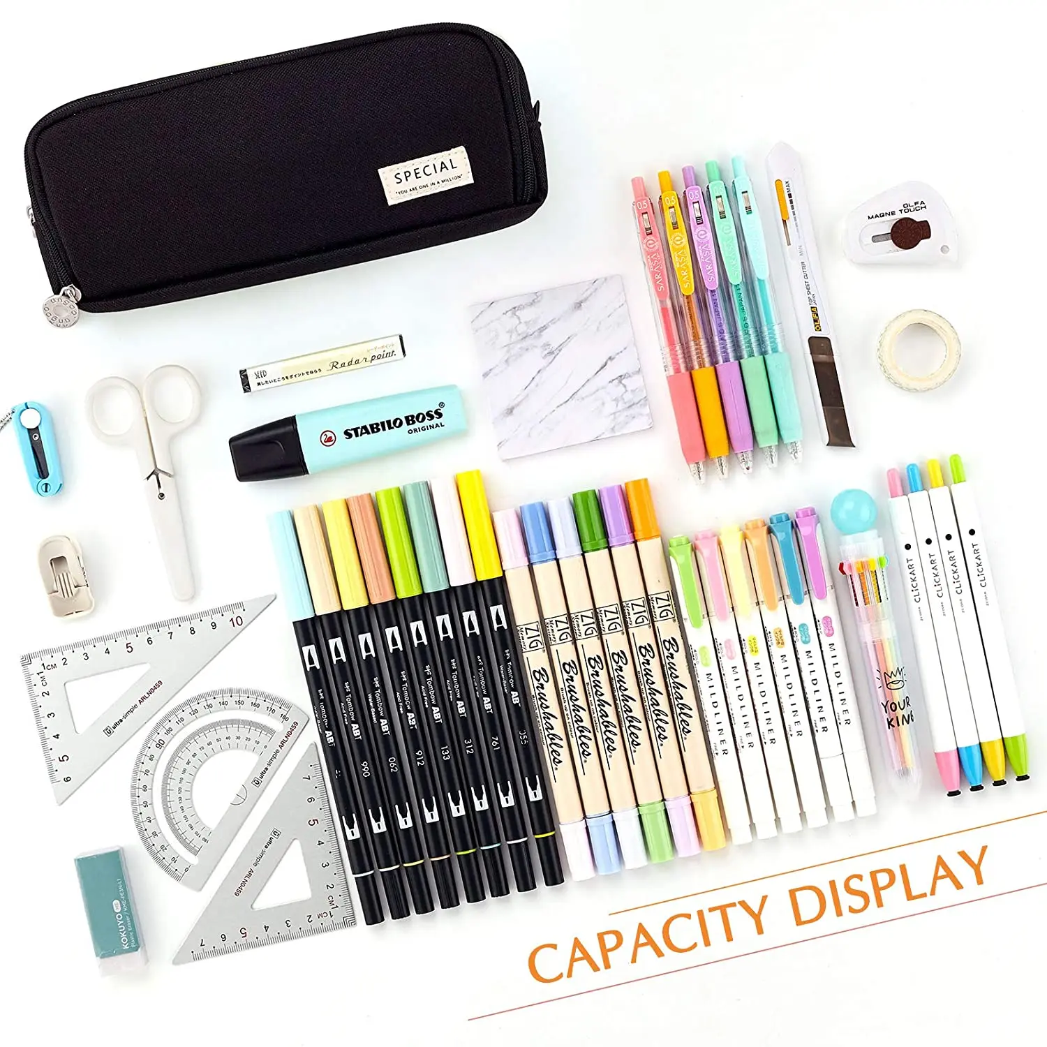 Pencil Case Large Capacity Pen - Aesthetic Large Pencil Case Pouch ulasan dan harga